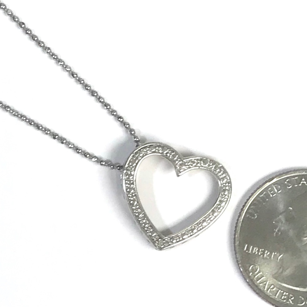 STERLING SILVER OPEN HEART PENDANT NECKLACE